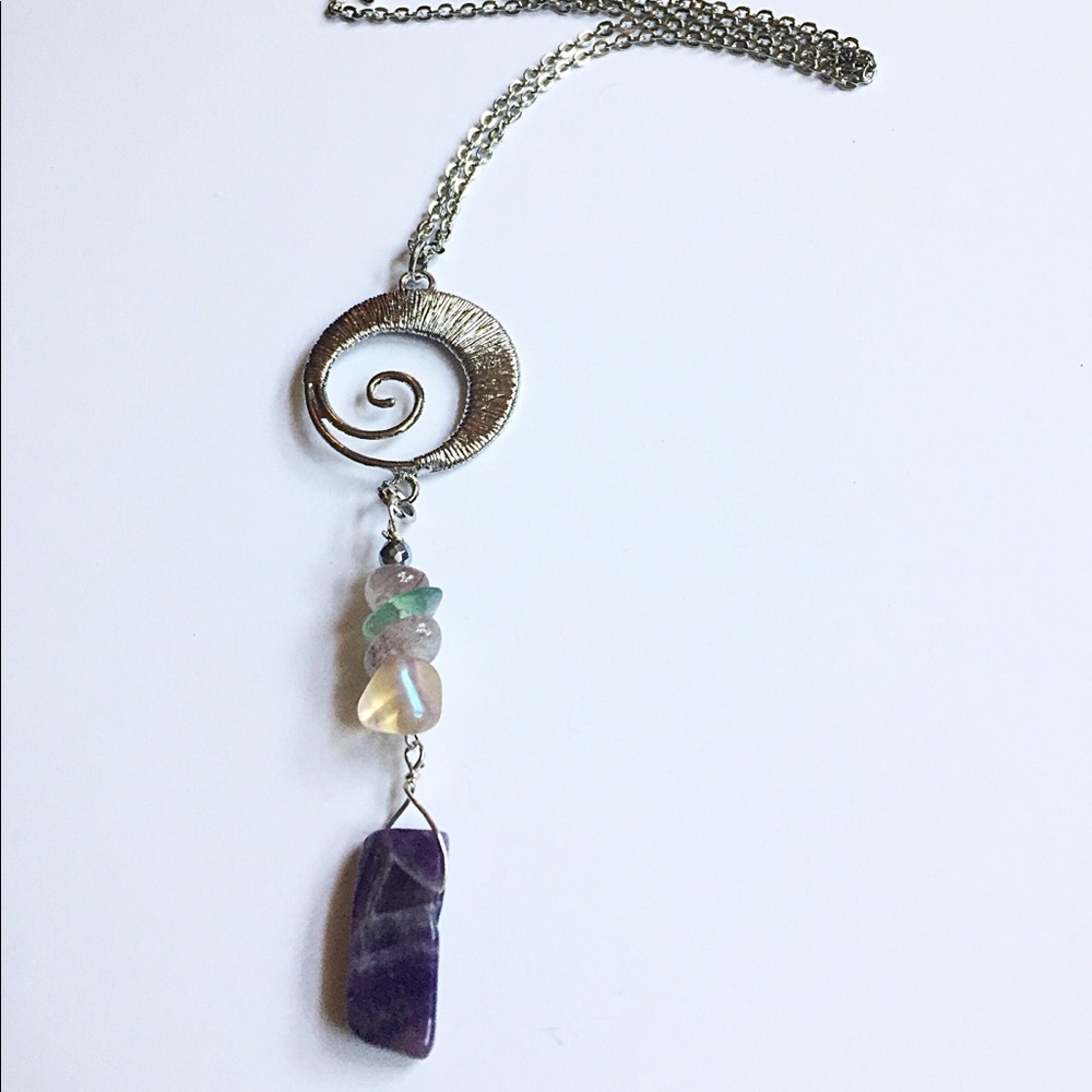 Peace & Focus Crystal Spiral Necklace